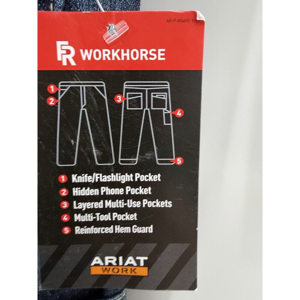 Ariat Work Men's M4 Low Rise Boot Cut FR Work Jeans Style: 10017262 44x38 NWT - Picture 10 of 14